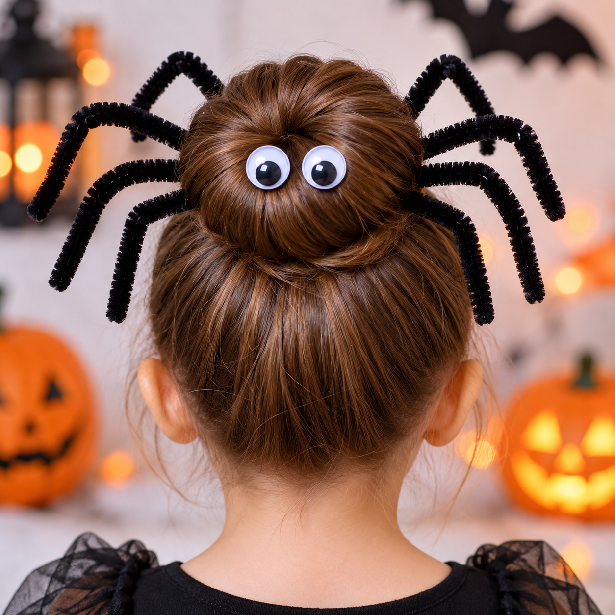 24 Halloween Spider Bun Hairstyle Ideas for Kids